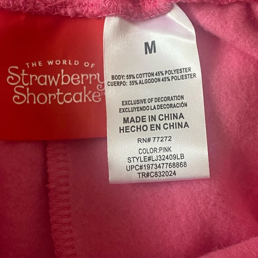 Strawberry Shortcake Pink Elastic Waist Joggers with Pockets. Size Medium - Picture 6 of 6